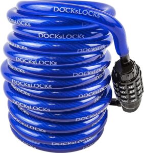 Weatherproof Coiled Security Cable Lock (5ft to 25ft Lengths)