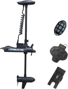  Black Haswing Cayman 12V 55lbs 48 inch Bow Mount Electric Trolling Motor Lightweight, Variable Speed, with Foot Control/Quick