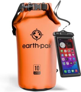  Earth Pak Waterproof Dry Bag - Roll Top Waterproof Backpack Sack Keeps Gear Dry for Kayaking, Beach, Rafting, Boating, Hiking,