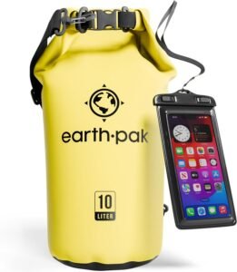  Earth Pak Waterproof Dry Bag - Roll Top Waterproof Backpack Sack Keeps Gear Dry for Kayaking, Beach, Rafting, Boating,