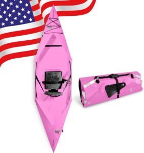  Tucktec 10' Foldable Kayak - Full Size Black Folding Kayak - Portable Kayak for Adults - Made in USA