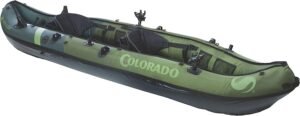  Sevylor Colorado 2-Person Inflatable Fishing Kayak with Paddle & Rod Holders, Adjustable Seats, & Carry Handle; Kayak Can Fit Trolling Motor