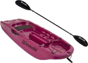 Evrwild Kids 6.5ft Kayak with Paddle, Lightweight Premium & Stable, 3-Level Footrest, Sit On Top for Youth to Teen Up to 130lbs