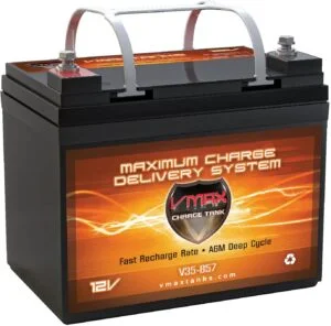  VMAXTANKS V35-857 12 Volt 35AH AGM Marine Deep Cycle Battery for 30 Pound Electric Trolling Motors (GROUP U1)