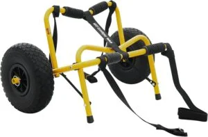 RAD Sportz Kayak Trolley Pro Premium Kayak Cart with NO-Flat Airless Tires 150 LB Capacity Yellow with Free Mesh Carry Bag 